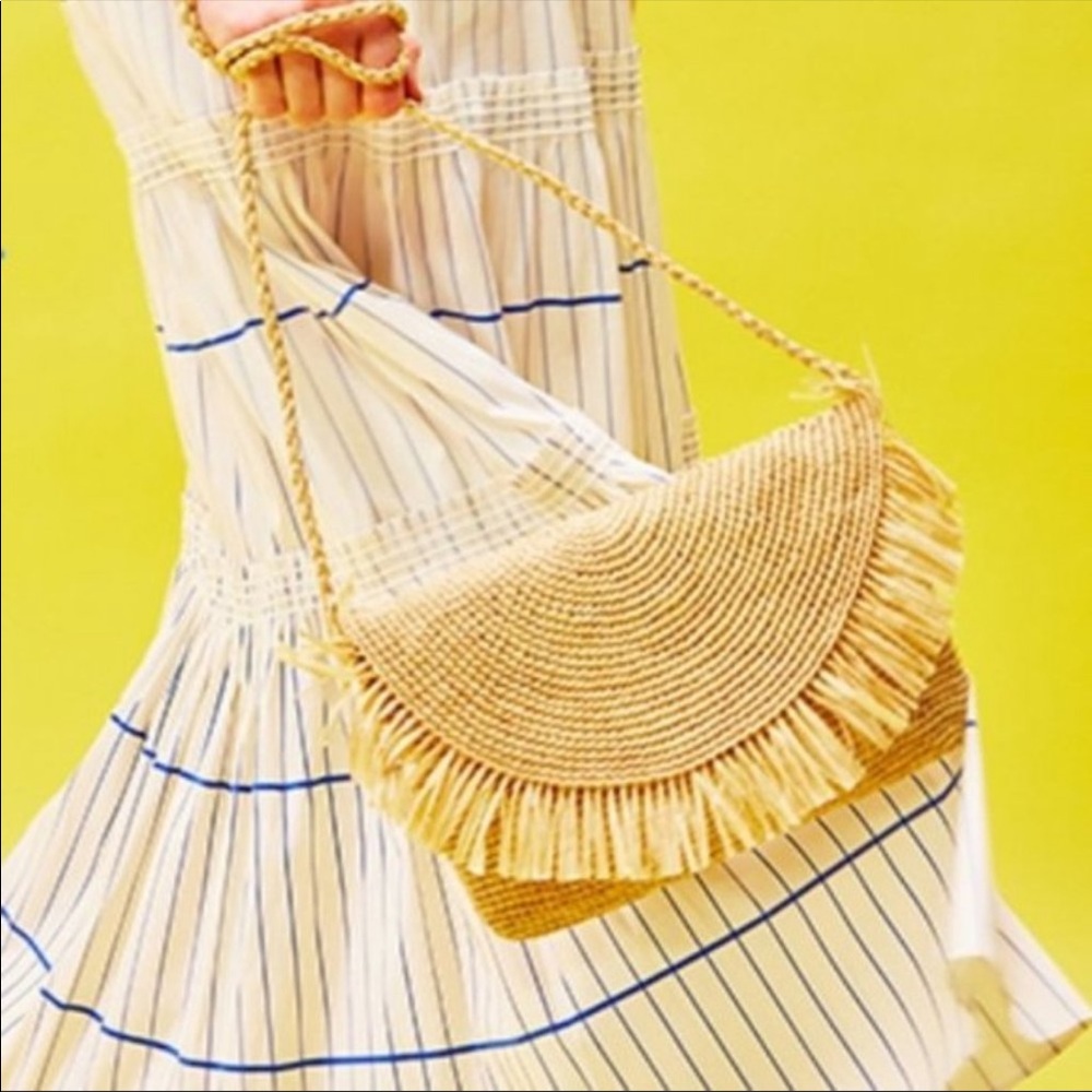Mar Y Sol handmade straw flap bag